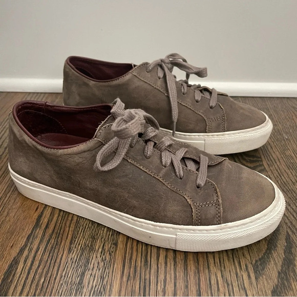 Peter Nappi tan leather lace up sneakers made in Portugal size 38/8 - Picture 1 of 9